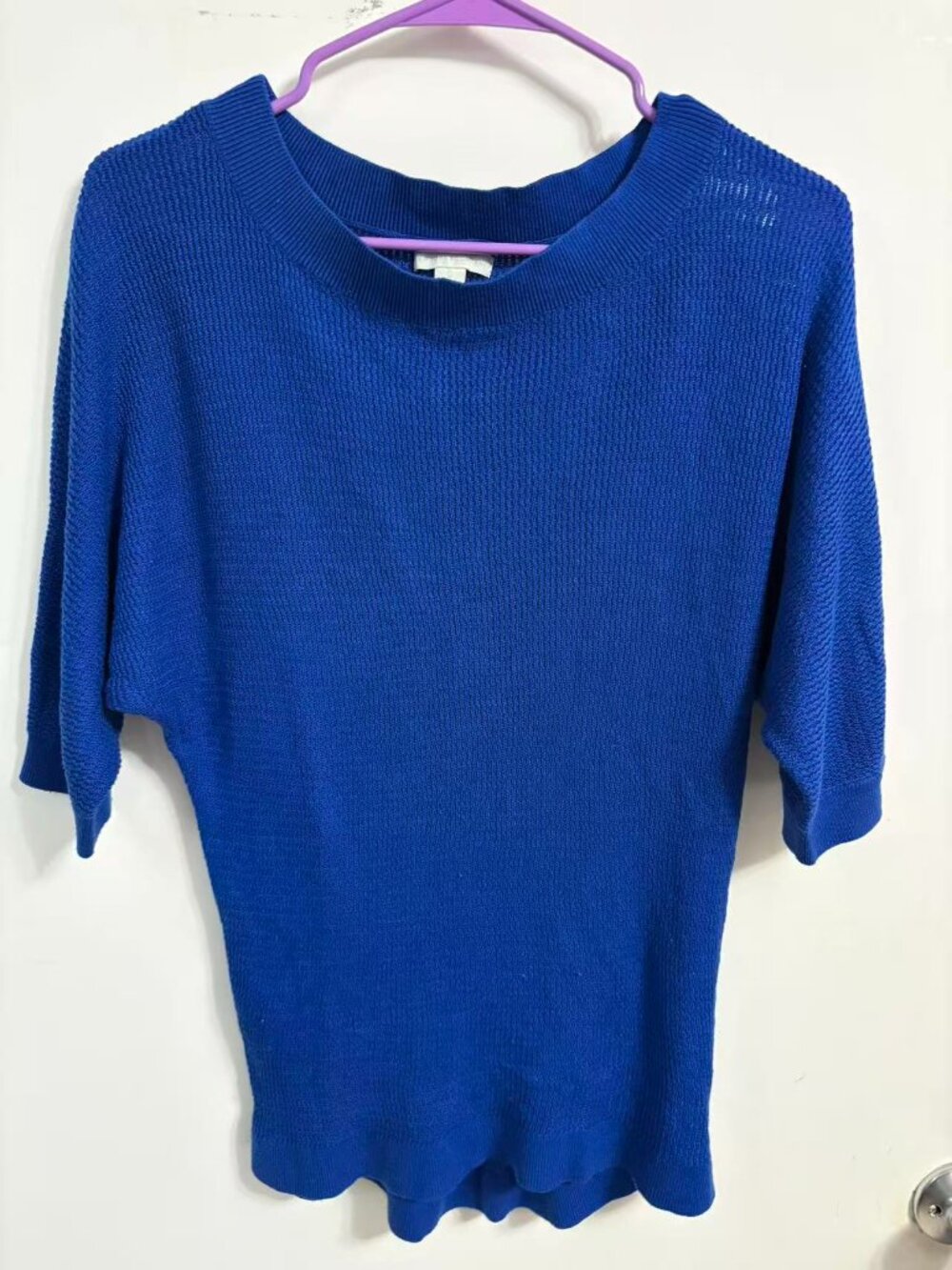 NY & Company Royal Blue Size M Dolman Sleeve Knit Crew Neck Sweater Top Pullover